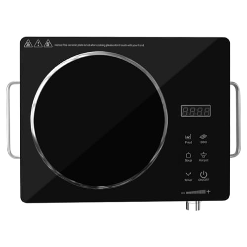 Vitrocerámica Eléctrica de Alta Potencia 110V/220V Placa Eléctrica de Inducción con Control Táctil Inteligente para Cocinar,Black