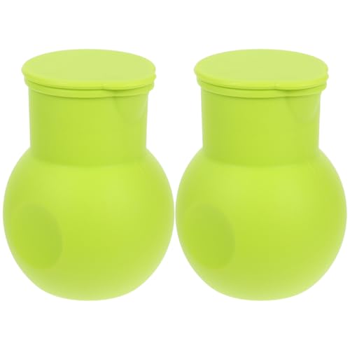 Alipis 2Pcs Silicone Chocolate Melting Pots Microwave Safe Cooking Utensils Set for Butter and Chocolate Baking Pouring Cups 3.7X2.4X2In Green