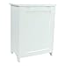 Freestanding Contemporary Laundry Hamper, Top Load Double Hinge Lid With Hinged Lid Stop, Full Size 18.5 Inch x 11.75 Inch x 24.25 Inch Height, Louvered Panel Front, White Semi-Gloss Enamel