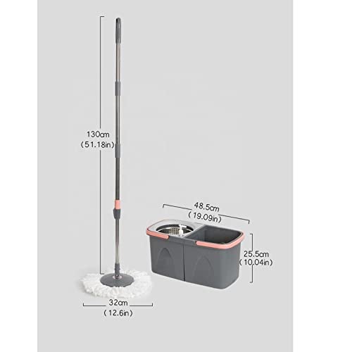 ZURBAQD Bodenwischer, Waschschleuder, einfache Reinigung, Teleskop-Badezimmerboden, Aluminium, Nass- und Trockengriff, 360-Grad-Drehung, magisches Set, Wischeimer mit Rädern Warm as Ever – Bild 7