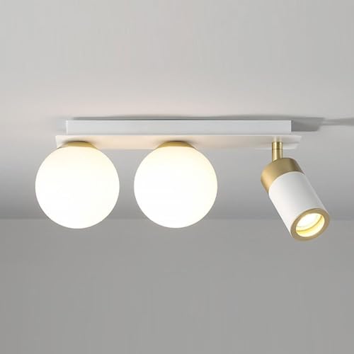 Lampadari Plafoniera Lampada da Quadro Regolabile per Interni Globo in Vetro E27 4000K Faretto LED Lampada da soffitto antiriflesso per corridoio Soggiorno Camera da Letto Negozio