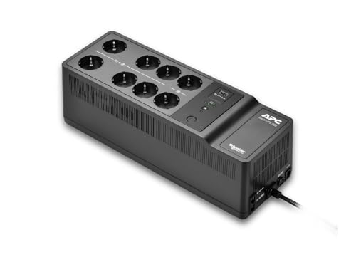 Apc Ups Per Casa, 1050Va Ups Backup Batteria Con Avr, 8 Prese Schuko Cee 7/3, (2) Porte Di Ricarica Usb, Back-Ups Alimentatore Di Continuità, Be1050G2
