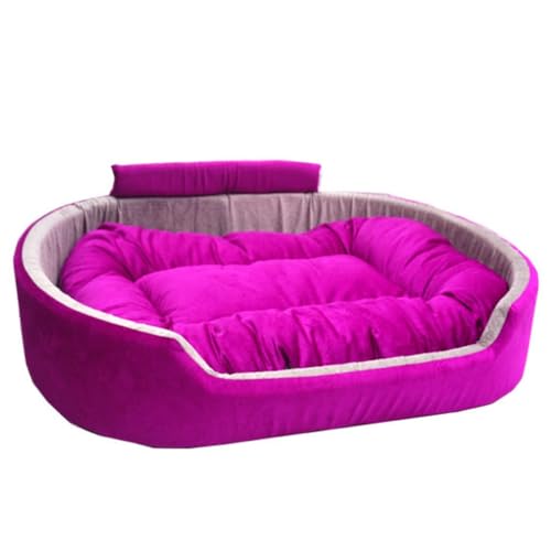 Image of Furry Smile Letest Dog Beds, Dog Sofas & Chair with Collar, Indoor Outdoor Dog beds (S, Purple & Grey)