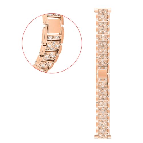 1Pc Rhinestone Metal Watchstrap for Watch Durable Rose Gold Wristband Replacement Band Stylish Design for Luxurious Look3