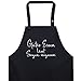 EXPRESS-STICKEREI Nowoczesny fartuch dla kobiet regulowany z kieszenią - fartuch kucharski z sentencją: dobry posiłek sprawi, że zapomnisz o tym - haftowany fartuch kuchenny - prezent dla hobbystów dla babci / mamy