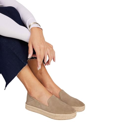 Image of TOMS Women's Carolina Slip-on Espadrille, Leather Upper
