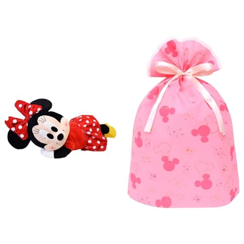MORIPiLO 抱き枕 クッション ミニーマウス (ラッピング袋セット) ディズニー キャラクター グッズ 大きい ぬいぐるみ レッド (添い寝枕 Mサイズ 約45cm) Disney まくらのモリシタ 4620071