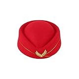 ABOOFAN Hôtesse Chapeau Hôtesse Chapeau pour Costume Costume Accessoires pour Femmes Filles- Taille M (Rouge)