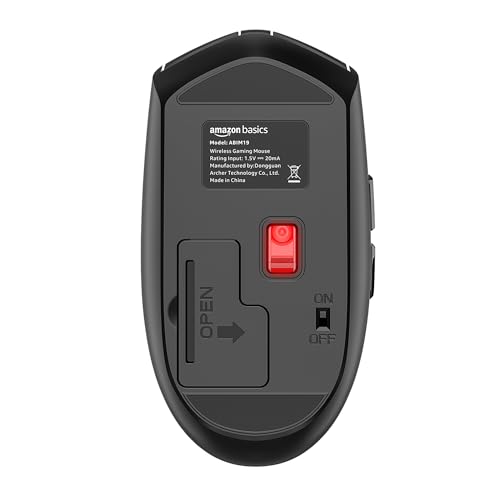 Image of amazon basics Pro Series Wireless Gaming Mouse, Hero Sensor, 12000 DPI, Lightweight | 6 Programmable Buttons | Compatible with PC /Mac | Rechargeable