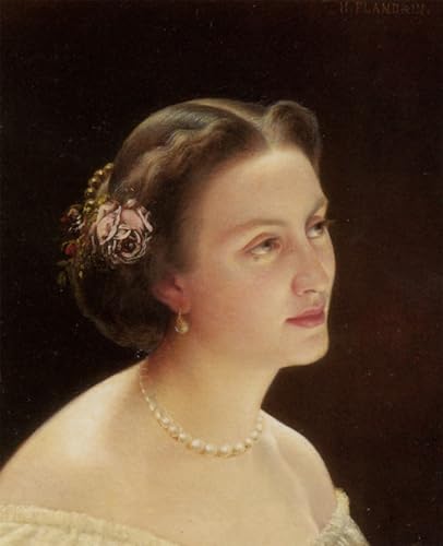 Lienzo decorativo Ritratto di signora de Jean Hippolyte Flandrin cuadro para salón 60x90