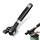 Dosenöffner Manuell, Dosenöffner Ohne Scharfe Kanten, Büchsenöffner, Edelstahl GlasöFfner SchraubdeckelöFfner, Dosenöffner Handheld, Dosenöffner mit Rutschfestem Griff, Für Picknick, KüChe, Schwarz