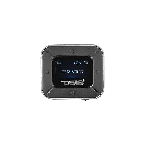 Image of DS18 BTR2D 2 in-1 Wireless Bluetooth 5.0 Transmitter Receiver for Car, Home, TV, PC, Headphones - Dual Devices Simultaneously - up to 12HR Usage - Wireless Audio Adapter 3.5mm Aux with LCD Screen