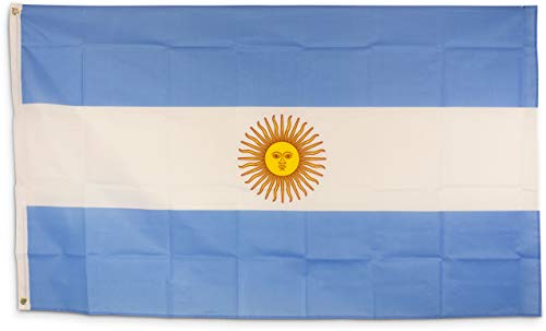 Bundes- und Länderflagge aus wetterfestem Material mit Metallösen, Outdoor Fahne & Flagge (Argentinien) 150x90cm