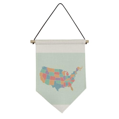 Toile drapeau suspendu amemap états motif décoration murale maison