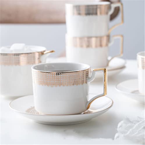 Gretd Gold Mesh Porcelain Teapot Teacup Ceramic Cup Coffee Appliances Afternoon Tea Teapot Teacup Appliances (Color : A, Size : As The Picture Shows) #TOP4