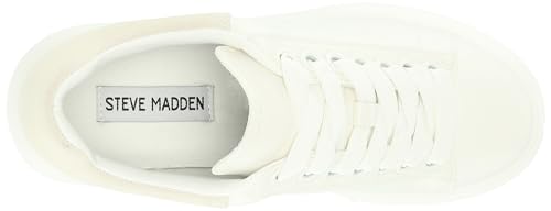 Steve Madden Women's Glacer Sneaker, White, 9.5