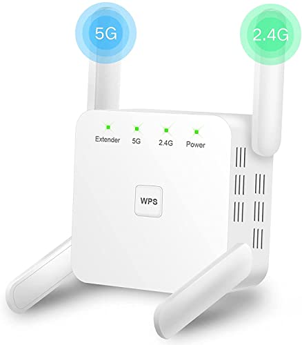 WiFi Extender,Covering up to 4000 Square feet -35 Devices,up to 1200Mbps WiFi Repeater,Dual-Band 2.4 and 5GHZ-4 Antenna 360°Coverage, WiFi Booster, Extending WiFi Signal to Smart Home Devices WiFi Extender,Covering up to 4000 Square feet -35 Devices,up to 1200Mbps WiFi Repeater,Dual-Band 2.4 and 5GHZ-4 Antenna 360°Coverage, WiFi Booster, Extending WiFi Signal to Smart Home Devices