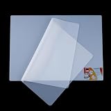 PABUSIOR Clear Silicone Mats for Crafts: Translucent Non-slip Heat Resistant 11.8×15.75In (2/Pack) Silicone Placemats for Jewelry Epoxy Resin Glitter Slime DIY Sheet Nail Art Countertop Protector Pad