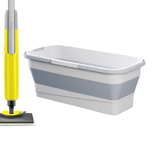 Cubo plegable para fregona | Cubos rectangulares para limpieza de suelos | Limpieza de silicona - Cesta rectangular práctica para cocina, baño, camping, patio, lavandería