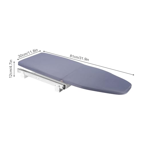 OMGGYER Ironing Board Wall Mounted Ironing Board Extendable Ironing Board Folding Ironing Board for Steam Ironing Station Drawer Wardrobe 180° Rotation Ironing Boards Space Saving in Cabinet - Image 6