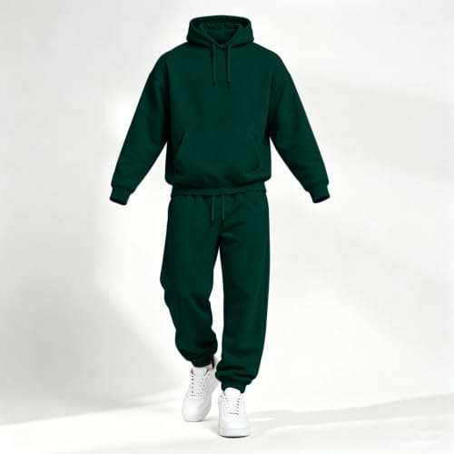 Elneeya Mens Sweatsuit Oversized Jogging Sets Fall Training Two Piece Set - image 3