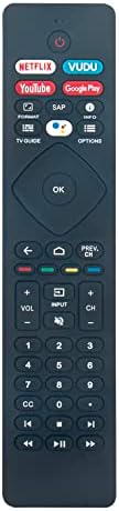 Replaced Remote Compatible with Philips Smart LED TV 4K Ultra HD (2160p) Android Smart LED TV URMT47CND0 65PFL5766/F7 55PFL5766/F7 43PFL5766/F7 32PFL5505/F7 50PFL5766/F7 50PFL5604/F7 75PFL5604/F7