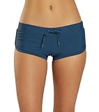 Sporti Active Cheeky Boyshort Swim Bottom – Flattering Cheeky Boyshort Cut, Athletic Swim Bottom for Women - Stone Blue - Large