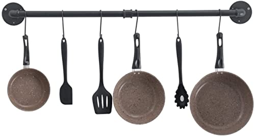 Porte-serviettes tuyau industriel barre de serviette de salle de bain rétro noir