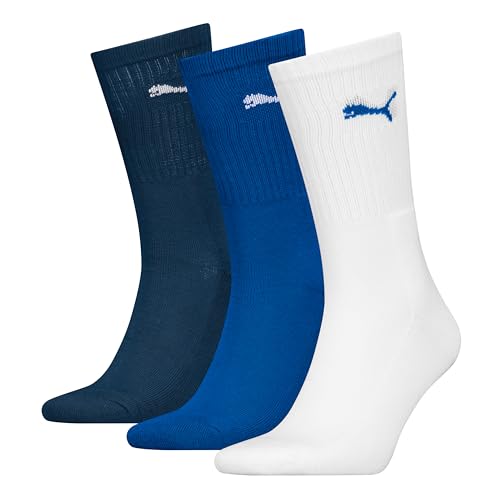 PUMA 7312 Calzini Crew, Combo Blu, 39-42 (Pacco da 3) Unisex-Adulto