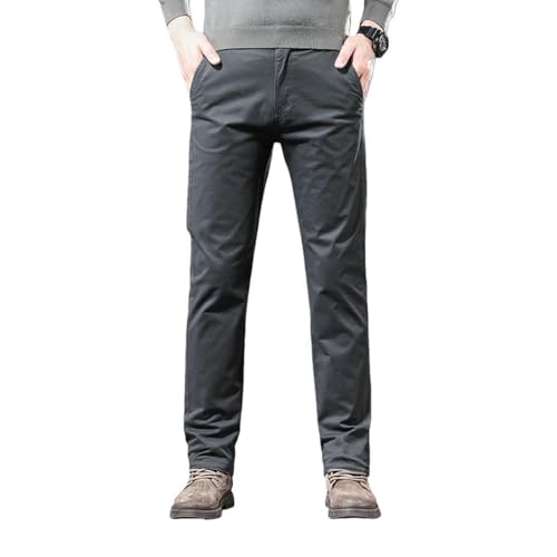 Pantalon décontracté pour homme en coton stretch épais idéal pour l'hiver