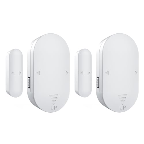 Shackcom 2pcs Fensteralarm Türalarm Selbstklebend Alarm Fenster 130dB mit Wireless Magnetsensor Sirene 5 Alarmmodi mit bidirektionaler Einbau für Home Security Einbruchschutz Türalarmsensor mit Batte