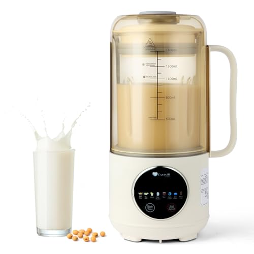 45oz Nut Milk Maker Machine, Multi-Functional Automatic Homemade Plant-Based Beverages Maker - Almond, Oat, Soy Milk & Juice - Dairy Free, 12-Hour Timer/AutoClean/KeepWarm/Boil Water