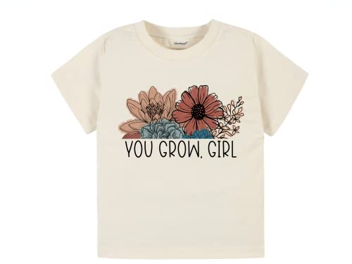 you grow girl shirt girl power toddler shirt girl shirt women empowerment kid baby t shirt (3T, white)