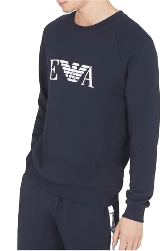Emporio Armani Men's Iconic Terry Sweater Sweatshirt, Marine, XL