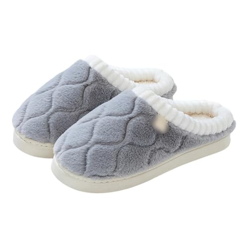Pantuflas de interior para mujer, acogedoras, de forro polar suave, cómodas, cálidas, para el hogar, para hombres y mujeres, 02 Gris, 41 EU