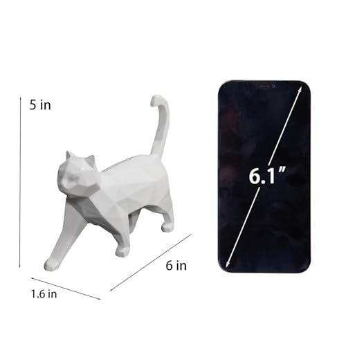 Figura Decorativa Estatua Gato Geométrico en Resina miniatura 3