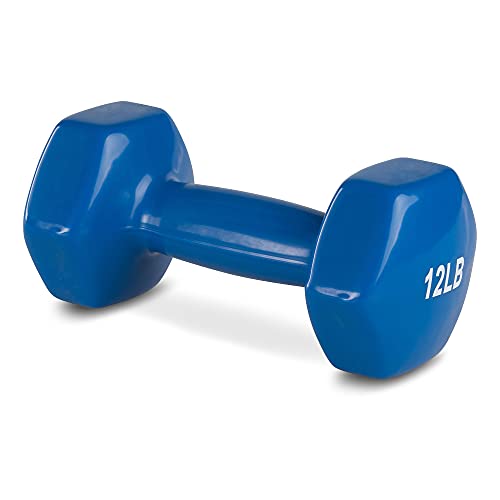 Amazon Basics Vinyl Hexagon Workout Dumbbell Hand Weight, 12 Pounds, Set Of 2, Blue #TOP2