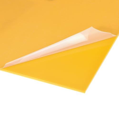 Image of uxcell Yellow Cast Acrylic Sheet,4 inch x 8 inch,1.8mm Thick,Plastic Acrylic Board for Signs Display Projects,Craft(10x20cm)