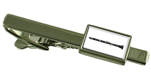 Clarinete clip de corbata de música con bolsa de regalo elegante para músicos