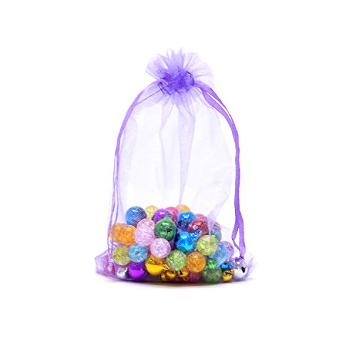 Image of Dealglad 50pcs Drawstring Organza Jewelry Candy Pouch Christmas Wedding Party Favor Gift Bags (8x12, Light Purple)