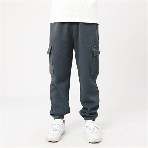 Boys Cargo Pants Casual Solid Color Pull On Trouser with Multi Pockets Soft Fashion School Pants for Boys 5-13 Years2