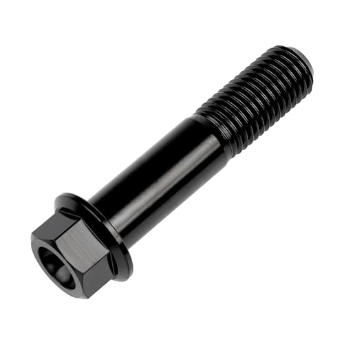 Image of Titanium Bolt M12 30 35 40 45 50 55 60 65 70 75 80 85 90mm Hex Small Flange Head for Motorcycle Car Modification Pack of 4 (M12x55mm Pitch 1.25, Black)