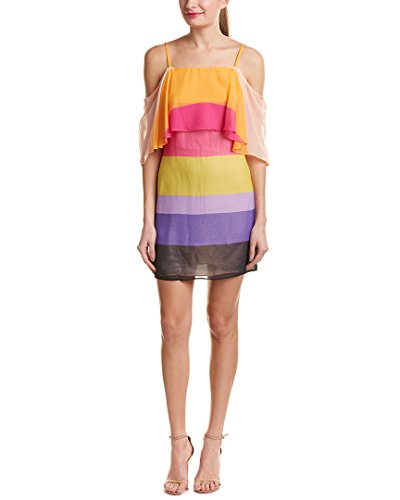 Trina Turk Women’s Butterfly Golden Gate Stripe Cold Shoulder Dress, Multi, 6