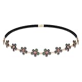 HZEYN Mardi Gras Hairband Glitter Rhinestone Mask Crown Fleur De Lis Hairband Headband Hair Barrette Mardi Gras Costume Accessories (Flower2)