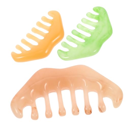 HAPINARY 3 Piezas masajeador del cuero cabelludo peine de masaje peine masajeador peine para masajes peine y cepillo para el cabello raspador líquido peine de viaje masaje capilar resina
