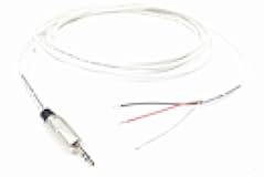 Custom Cable Connection 1.5 Foot (18 Inches) 3.5mm (1/8 inch) Stereo Male to Blunt Plenum CL3P Cable