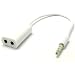 niceEshop White 3.5mm Audio Jack Stereo Headphone Splitter Cable Adapter for iPhone iPad iPod