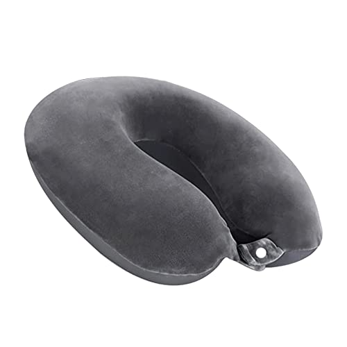 Billebon Extra Soft Memory Foam Luxury Travel Neck Support Rest Pillow with Soft Washable & Removable Cover, Multipurpose Comfortable Travel Pillow for Airplane (Grey Round)