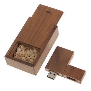 Usb With Rectangular Box 4GB Walnut Rectangle Open USB 2.0 Flash Drive Stick with Carry Box ...