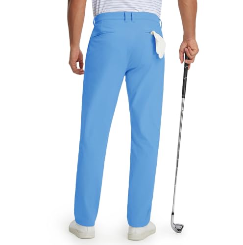 M MAELREG Winter Golf Pants for Men Soft Classic Fit Warm 30"/32"/34" Pockets Stretch Business Mens Dress Pants Sky Blue - Image 2